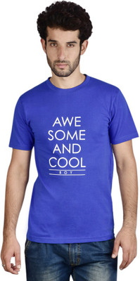 

Menlo Graphic Print Men's Round Neck Blue T-Shirt
