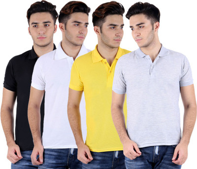 

Sanvi Traders Solid Men Polo Neck Multicolor T-Shirt(Pack of 4