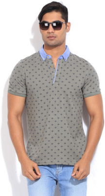 

United Colors of Benetton. Printed Men's Polo Neck Grey T-Shirt, 19a