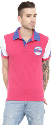 

Gritstones Solid Men's Polo Neck Pink T-Shirt, Pink34