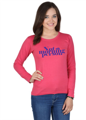 

SayItLoud Printed Women's Round Neck Pink T-Shirt