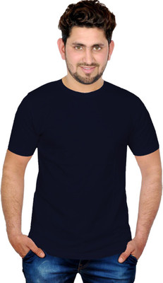 

INKIT Solid Men's Round Neck Blue T-Shirt, Navy blue