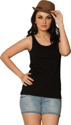 

Miss Chase Solid Women's Round Neck Black T-Shirt