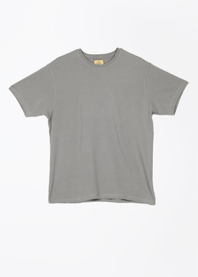

Global Nomad Solid Men' Round Neck Grey T-Shirt, Cement