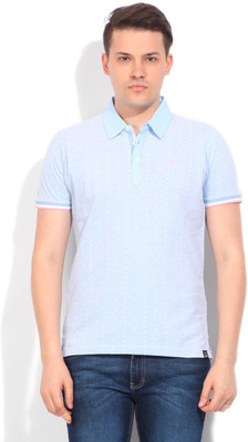 

Lee Printed Men' Polo Neck Light Blue T-Shirt, Placid blue