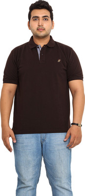 

John Pride Solid Men's Polo Neck Brown T-Shirt, Coffee