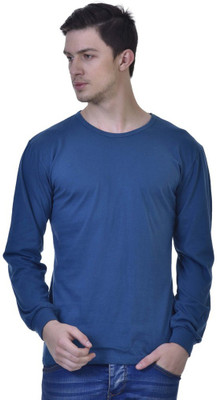 

Inkovy Solid Men' Round Neck Light Blue T-Shirt