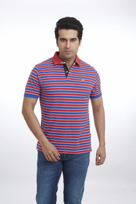 

Park Avenue Striped Men's Polo Neck Red T-Shirt