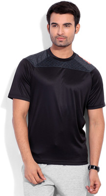 

ADIDAS Solid Men's Round Neck Black T-Shirt, Black/boonix/solred