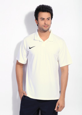 

Nike Solid Men' Polo Neck White T-Shirt