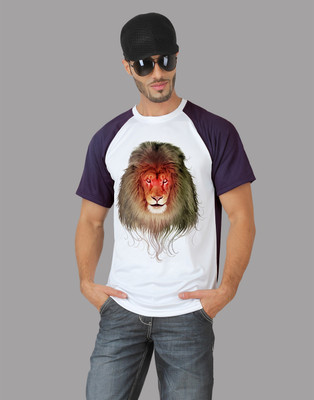 

Trionic Printed Men's Round Neck Purple T-Shirt, Deep purple