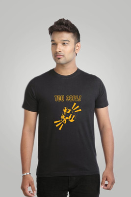 

Campus Sutra Printed Men Round Neck Black T-Shirt