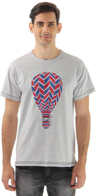 

London Fog Graphic Print Men's Round Neck Grey T-Shirt, Light grey
