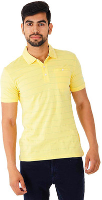 

Puma Striped Men' Polo Neck Yellow T-Shirt, Snapdragon