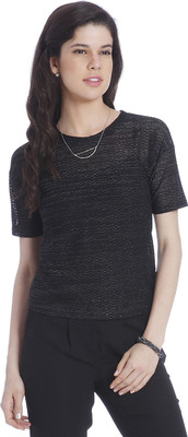 

Only Solid Women's Round Neck Black T-Shirt