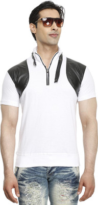 Tees Collection Solid Men Turtle Neck White T-Shirt Tees Collection Solid Men Turtle Neck White T-Shirt