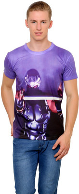 

Can Can Graphic Print Men' Round Neck Multicolor T-Shirt, White