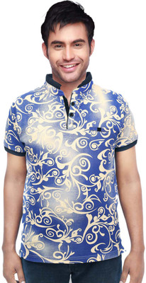 

Gallop Printed Men's Polo Neck Dark Blue T-Shirt