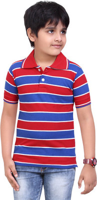 

FabTag - Dongli Boys Striped Cotton T Shirt(Red, Pack of 1, Combo color