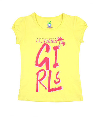 

Poppers by Pantaloons Girls Graphic Print T Shirt(Yellow, Bright yellow