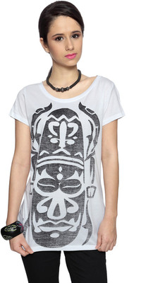 

People Graphic Print Women's Round Neck White T-Shirt