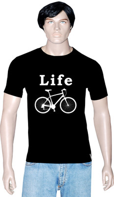 

Tshirt.in Graphic Print Men's Round Neck Black T-Shirt, Jet balck