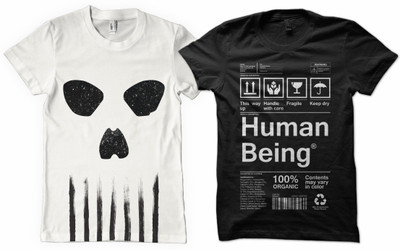 

DNA Graphic Print Men's Round Neck White, Black T-Shirt(Pack of 2, Black;white