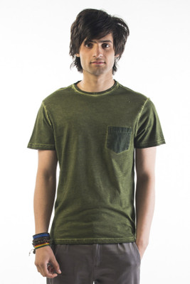 

Srota Solid Men's Round Neck Green T-Shirt