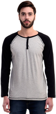 

Mi Moda Solid Men' Round Neck Grey, Black T-Shirt