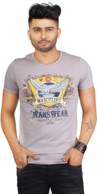 

Masculino Latino Printed Men's Round Neck Red T-Shirt