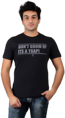 

Numero Uno Graphic Print Men's Round Neck Black T-Shirt