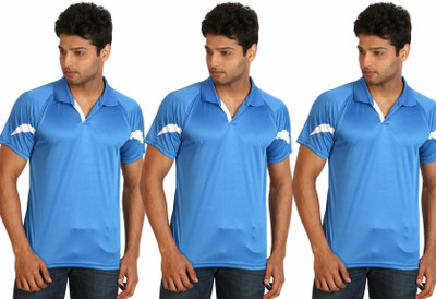 

Campus Sutra Solid Men Polo Neck Light Blue T-Shirt(Pack of 3)