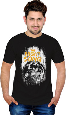 

INKIT Graphic Print Men's Round Neck Black T-Shirt