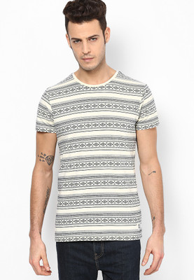 

Jack & Jones Printed Men's Round Neck White T-Shirt, Cloud cream