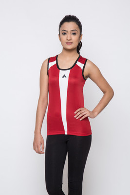 

Acetone Solid Women' Scoop Neck Red, Silver T-Shirt, Mars red;silver