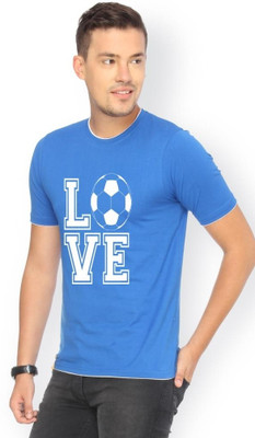 

Campus Sutra Printed Men Round Neck Blue T-Shirt, Royal blue