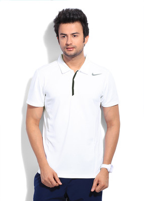 

Nike Solid Men's Polo Neck White T-Shirt, 102