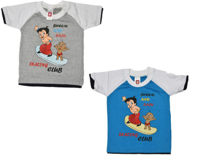 

Indirang Boys Printed T Shirt(Grey, Pack of 2, Multicolor