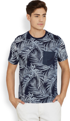 

Henry and Smith Printed Men' Round Neck Blue T-Shirt