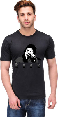 

Trendster Printed Men' Round Neck Black T-Shirt
