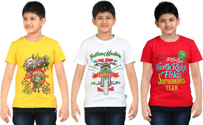 

FabTag - Dongli Boys Printed T Shirt(Multicolor, Pack of 3
