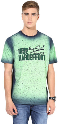 

Fritzberg Printed Men's Round Neck Green T-Shirt