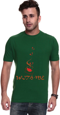 

Trendster Printed Men' Round Neck Green T-Shirt