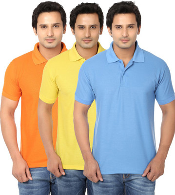 

Ansh Fashion Wear Solid Men's Polo Neck Multicolor T-Shirt(Pack of 3, Multi