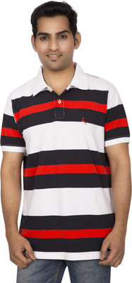 

Red Line Striped Men' Polo Neck Multicolor T-Shirt, Fiery