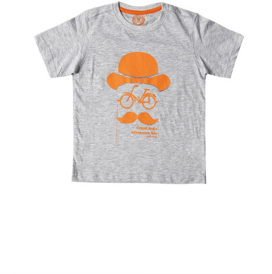 

SuperYoung Printed Boys Round Neck Grey T-Shirt, Grey melange