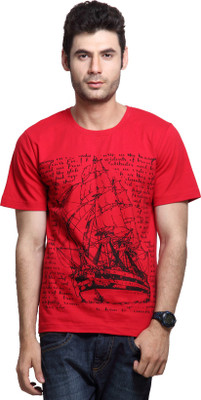 

Rigo Solid Men's Round Neck Red T-Shirt