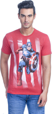 

Avengers Printed Men's Round Neck Red T-Shirt, Poinsettia red mela