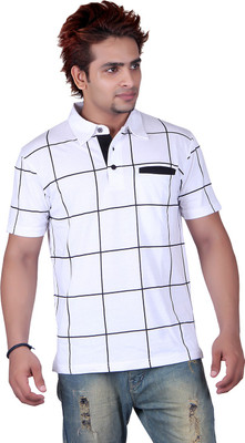 

Vivid Bharti Printed Men's Peter Pan Collar White T-Shirt