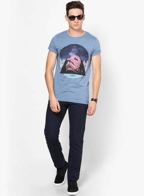 

Jack & Jones Graphic Print Men's Round Neck Blue T-Shirt, Coronet blue
